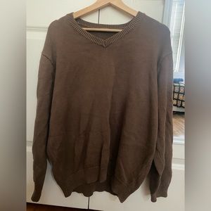 John Galt Chocolate Brown Agnes V-Neck Sweater (One-Size)